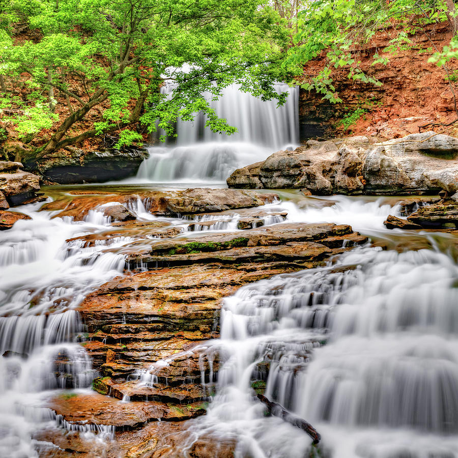 Landscape Photograph - Cascading Tanyard Falls - Northwest Arkansas by Gregory Ballos