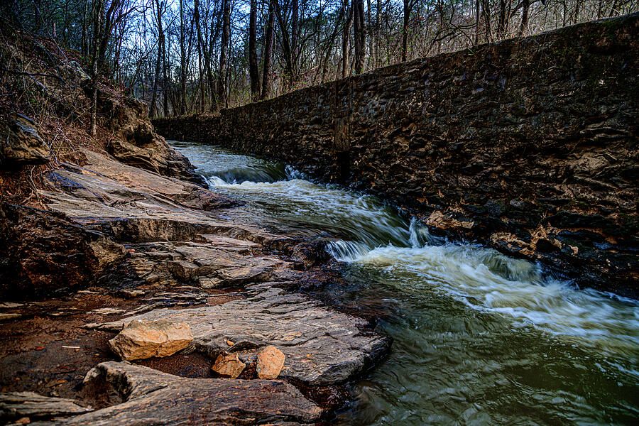 Sunset Photograph - Cascading Water at the Olde Rope Mill #1 by Anthony Hightower