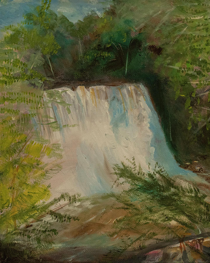 Cascading Waterfall Painting by Kathy Knopp