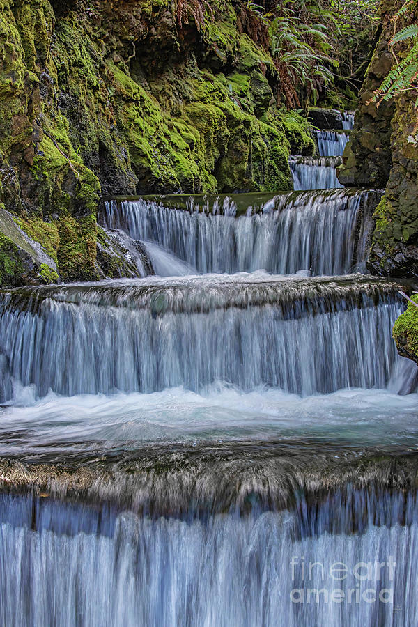 Cascading Waterfall, Waterfall Wall Art Prints,  Photograph by David Millenheft