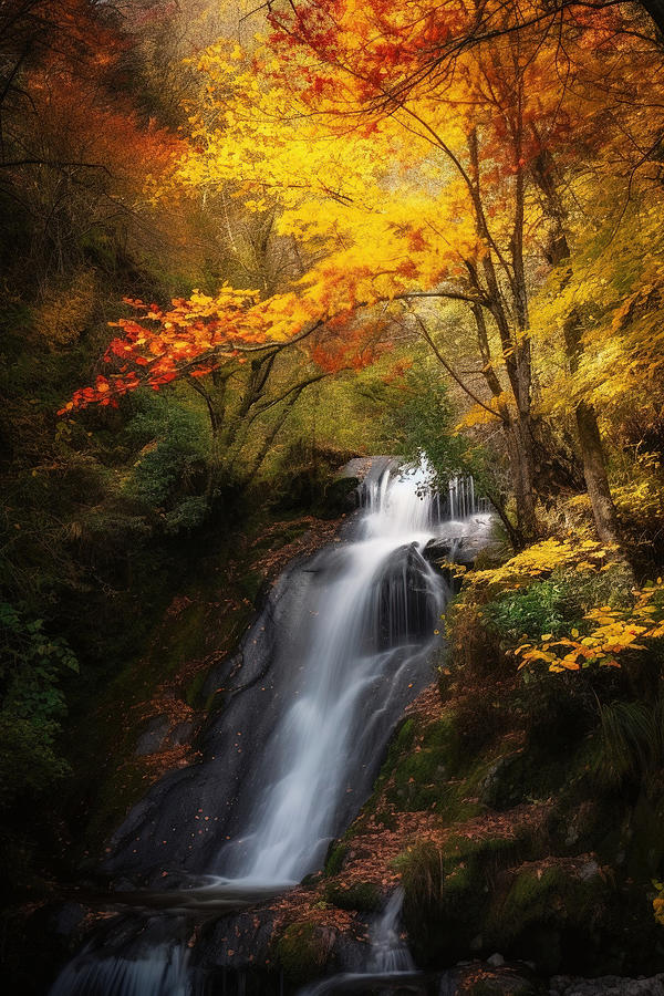 Cascading Waterfalls In Autumn 2 Photograph by Athena Mckinzie