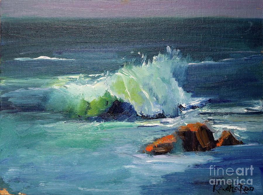 Crashing Wave  Painting by Radha Rao