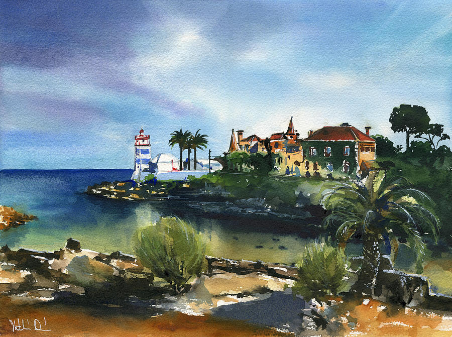 Cascais Portugal Painting by Dora Hathazi Mendes