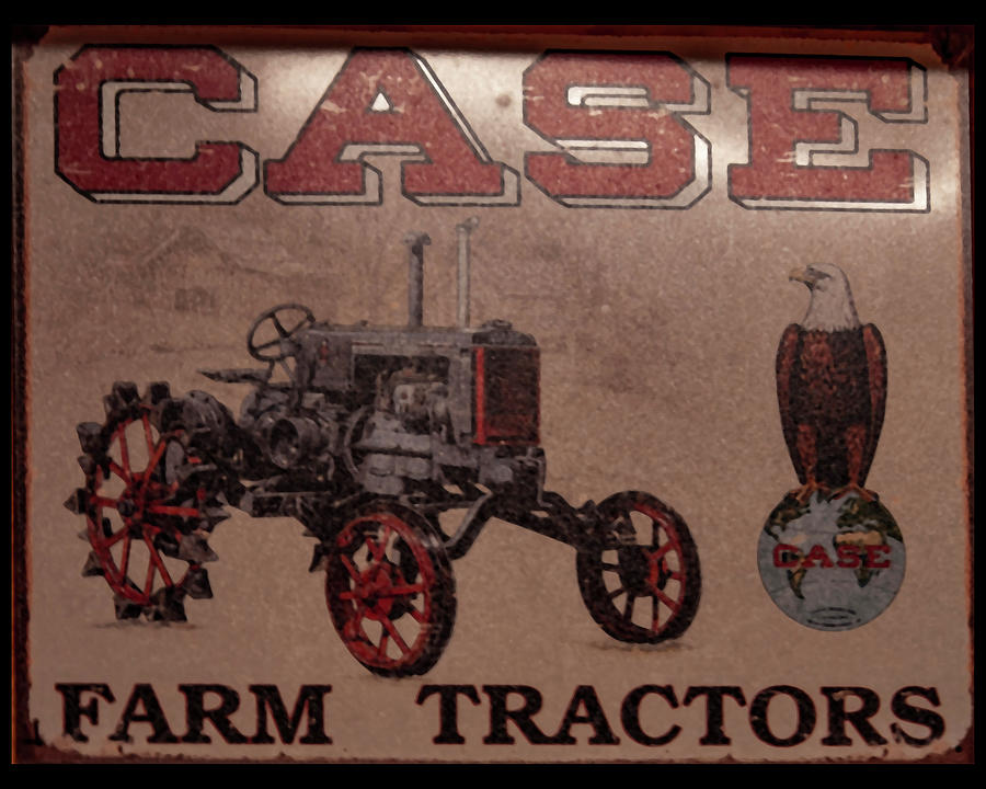 Man Cave Sign Photograph - Case sign with a tractor by Flees Photos