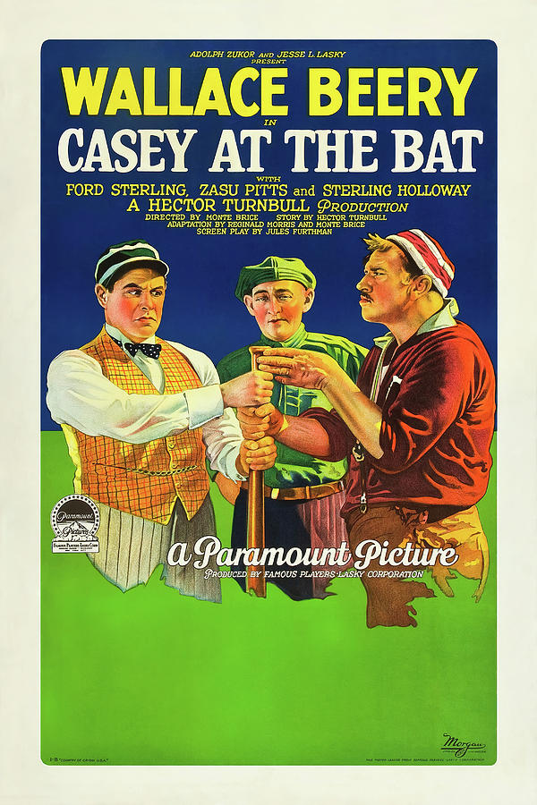 Baseball Mixed Media - Casey at the Bat, with Wallace Beery, 1927 by Movie World Posters