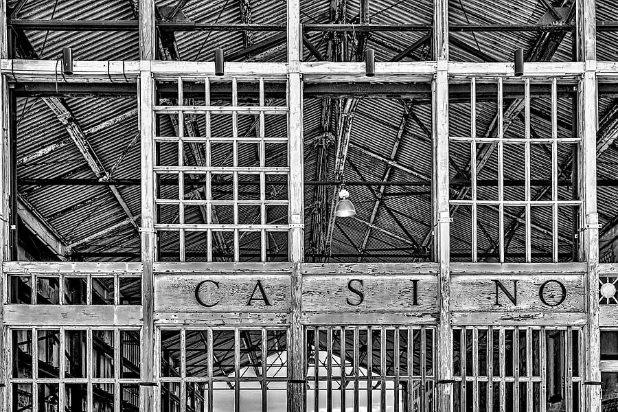 Casino Asbury Park New Jersey BW Photograph by Susan Candelario