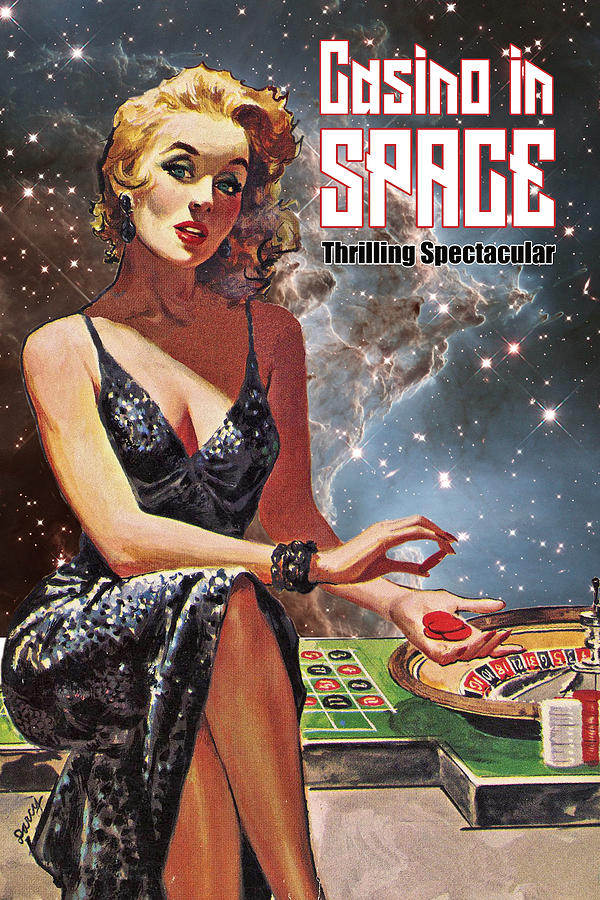 Casino Girl in Space Digital Art by Long Shot