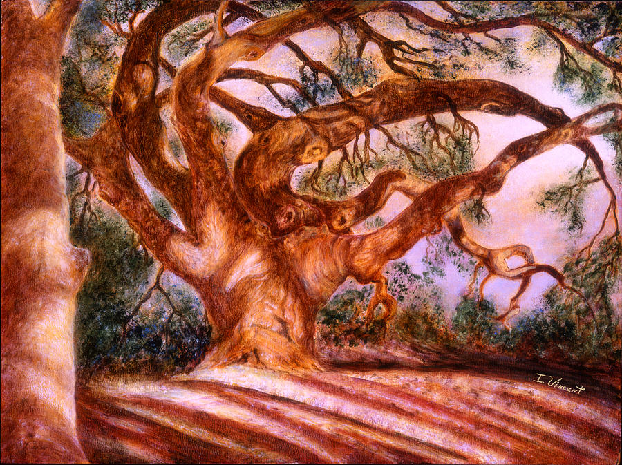 Caspers Oak Tree Painting by Irene Vincent