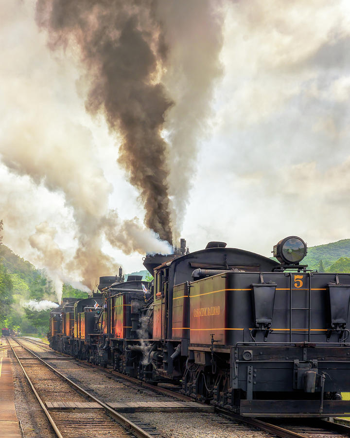 Cass Scenic Railroad - Parade of Steam - Five of a Kind Photograph by Susan Rissi Tregoning