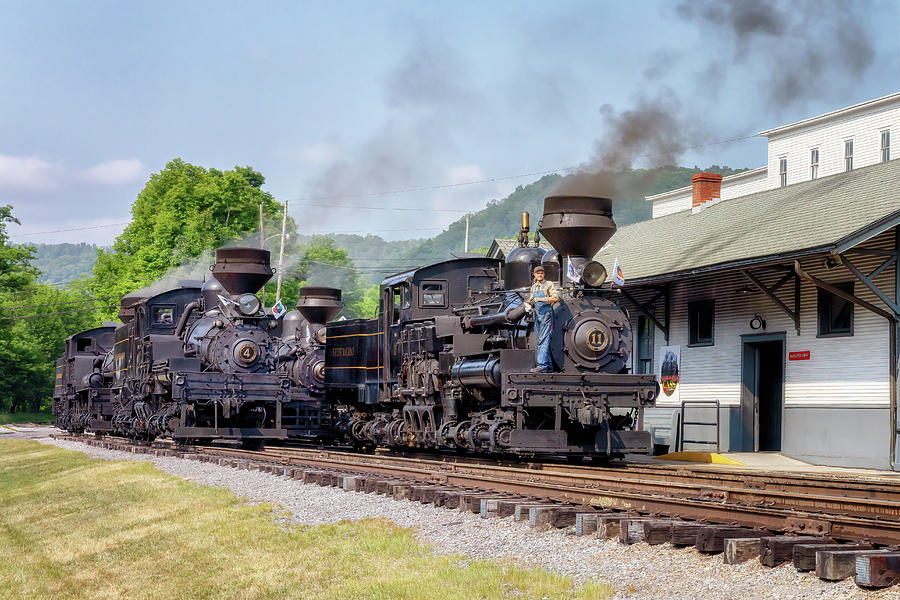 Cass Scenic Railroad - Parade of Steam - Idle at the Station Photograph by Susan Rissi Tregoning