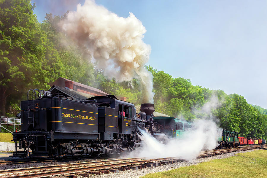 Cass Scenic Railroad - Shay Locomotive No. 2 - Leaving the Station Photograph by Susan Rissi Tregoning