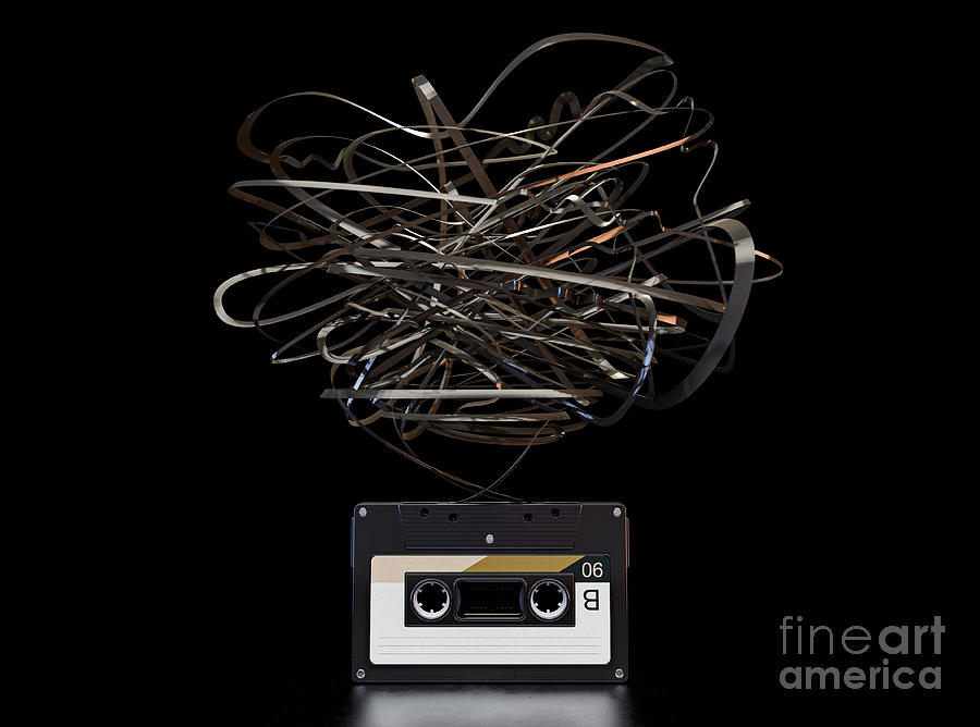 Music Digital Art - Cassette Tape Unwinding by Allan Swart