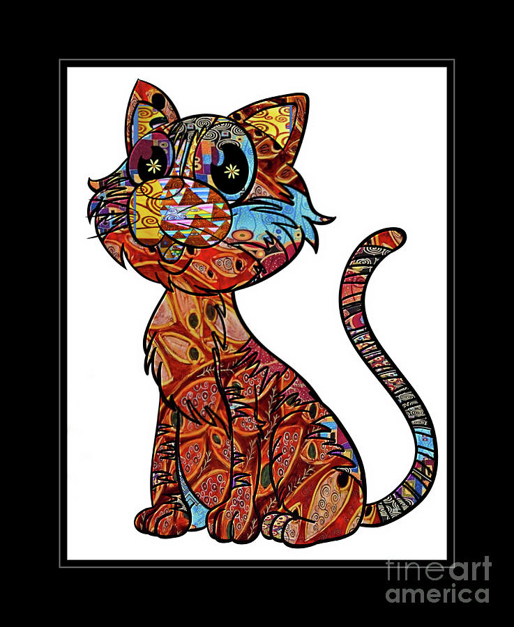 Cassie  the Cat  Mixed Media by Elaine Manley