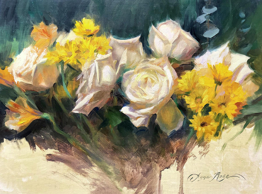Cassies Bouquet Painting by Anna Rose Bain