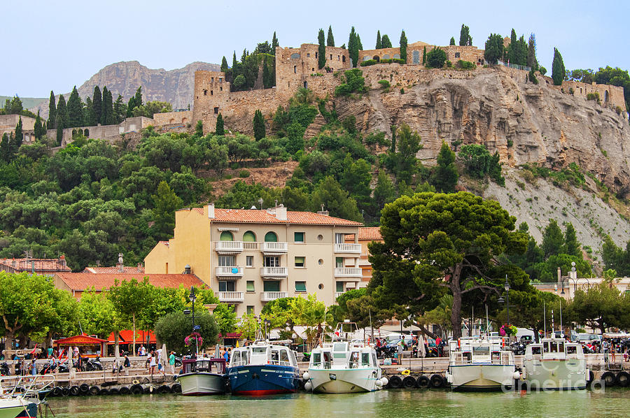 Cassis Village and Castle Photograph by Bob Phillips