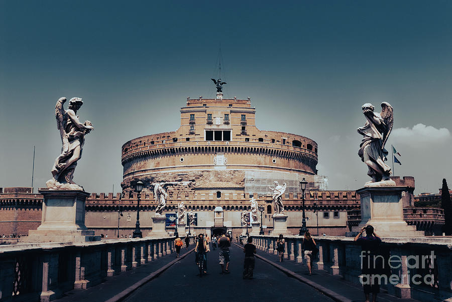Castel Sant Angelo, Castle Saint Angelo from the Ponte Sant An Photograph by Peter Noyce