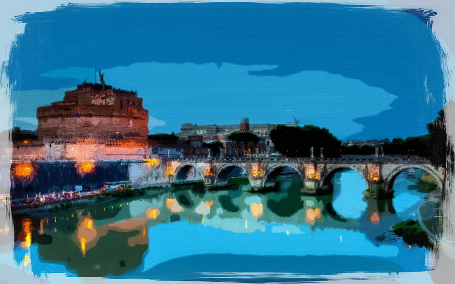 Castel SantAngelo, Tiber, Rome Digital Art by Jerzy Czyz