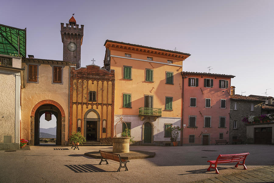 Castiglione della Garfagnana main square. Tuscany Photograph by Stefano Orazzini