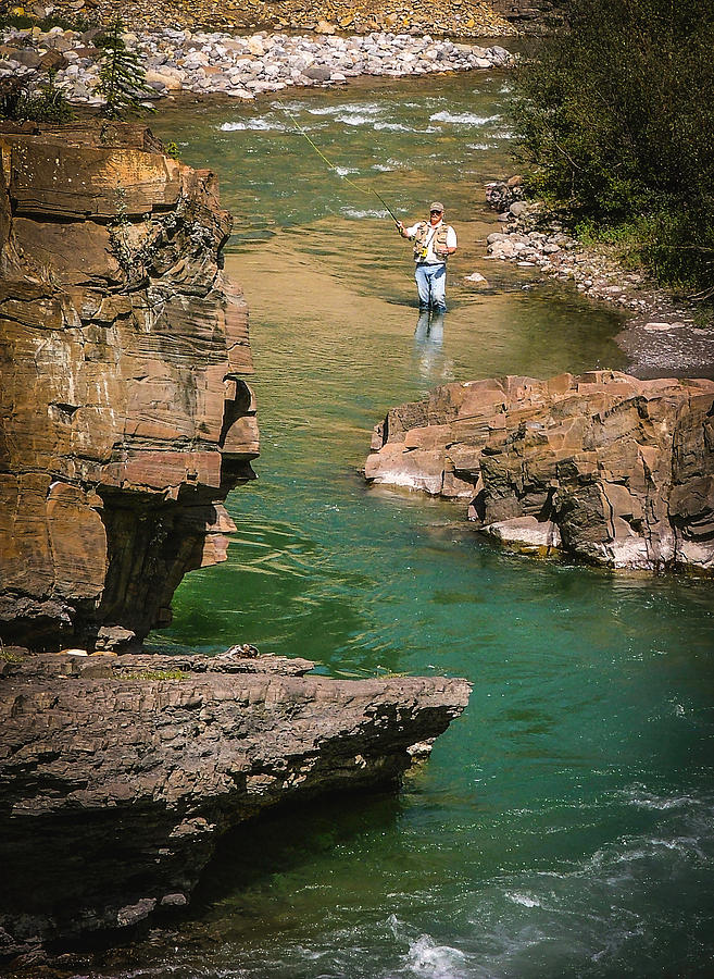 Trout Photograph - Casting to Trout on the Bighorn River by Phil And Karen Rispin