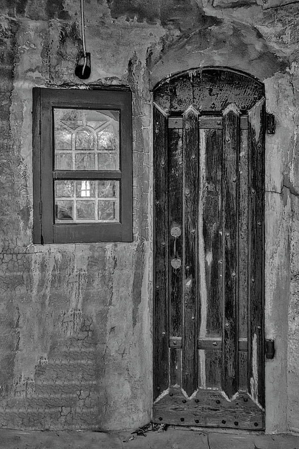 Castle Black Door BW Photograph by Susan Candelario