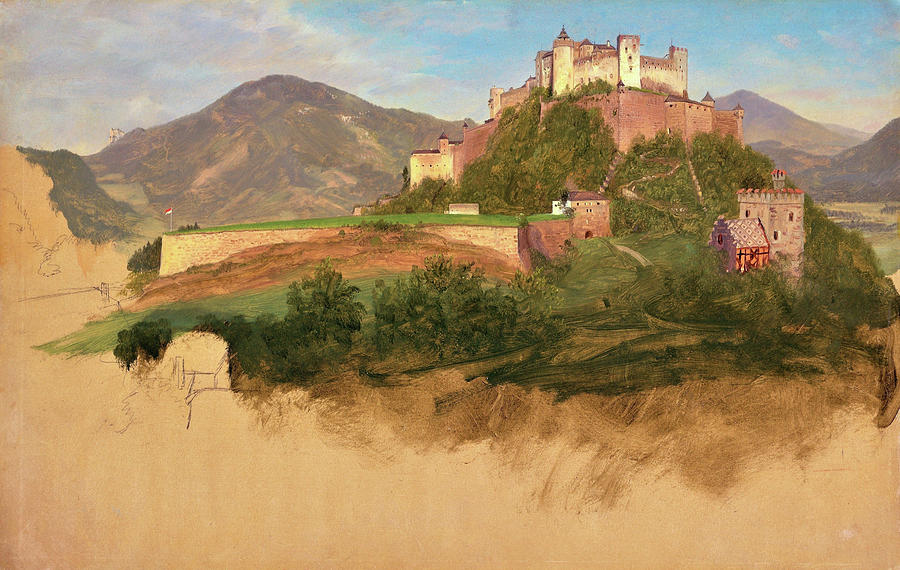 Castle from Salzburg, Austria - Digital Remastered Edition Painting by Frederic Edwin Church