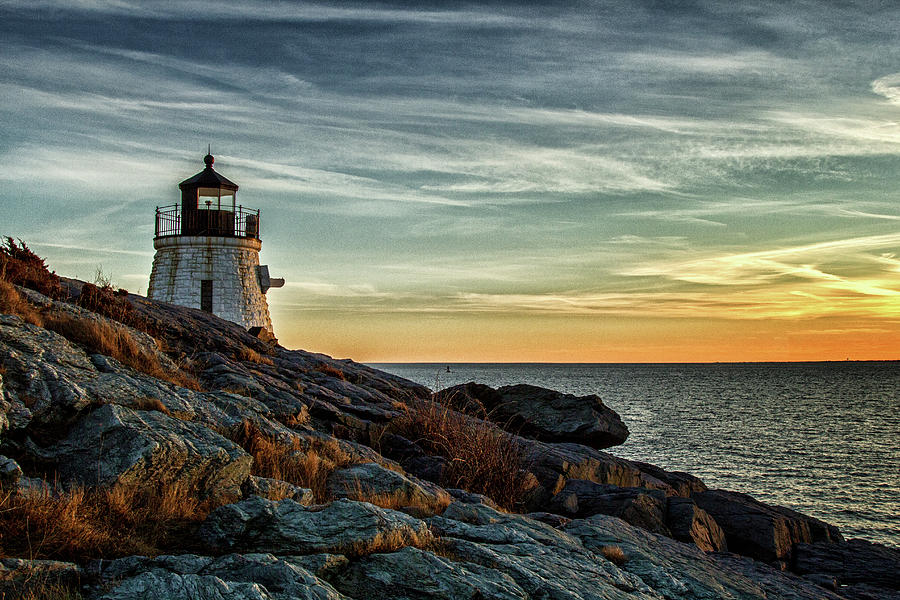 Castle Hill Light Sunset II Photograph by Roger Avila