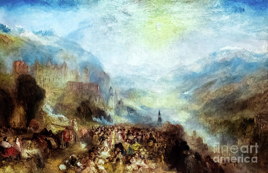Castle in an Alpine Valley, Heidelberg by JMW Turner 1844 Painting by JMW Turner