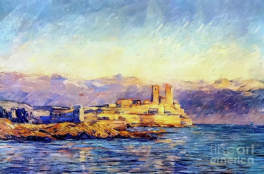 Castle in Antibes by Claude Monet 1888 Painting by Claude Monet