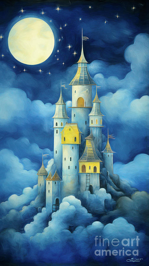 Castle in the Clouds Digital Art by Jutta Maria Pusl