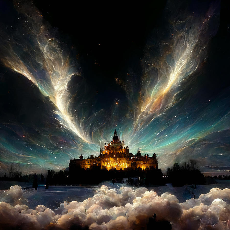 Castle In The Clouds Digital Art by Wes and Dotty Weber