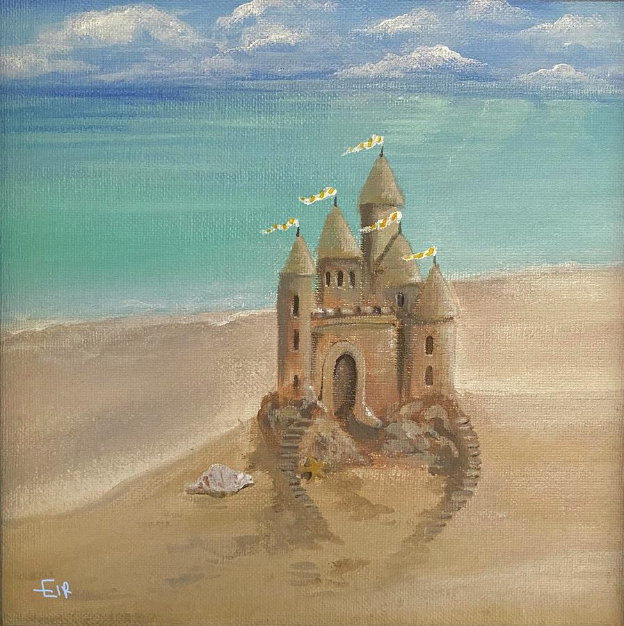 Castle in the sand Painting by Erin Stephens