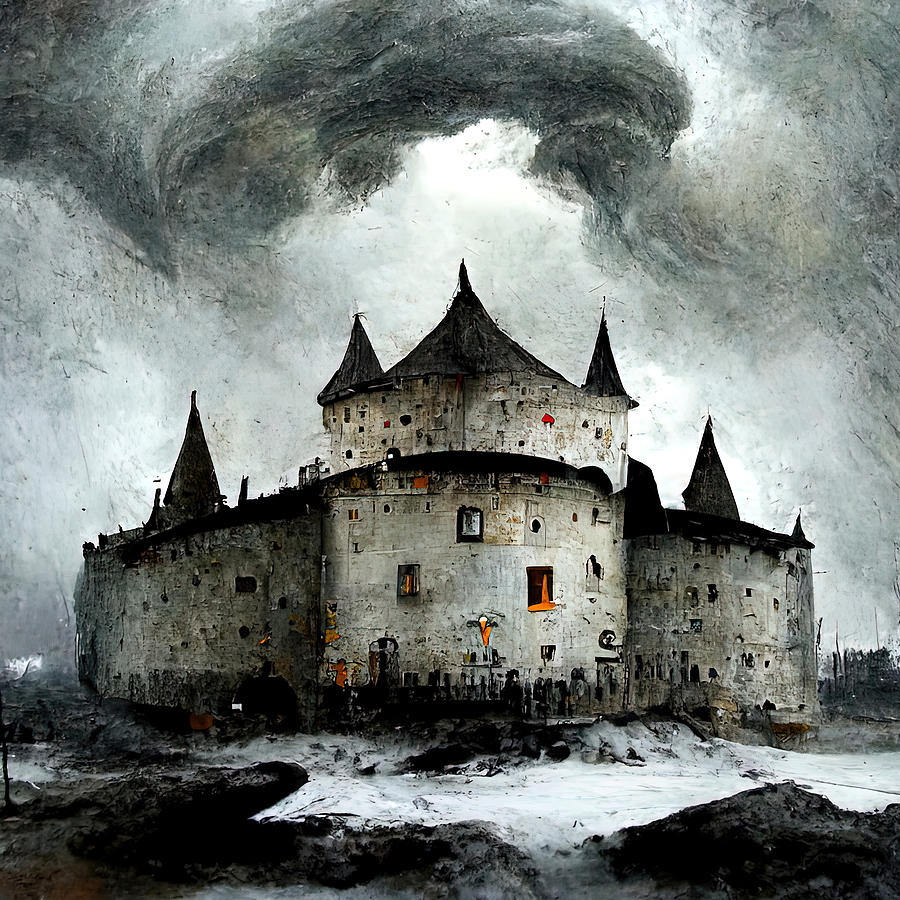 Castle in the Storm, 02 Painting by AM FineArtPrints