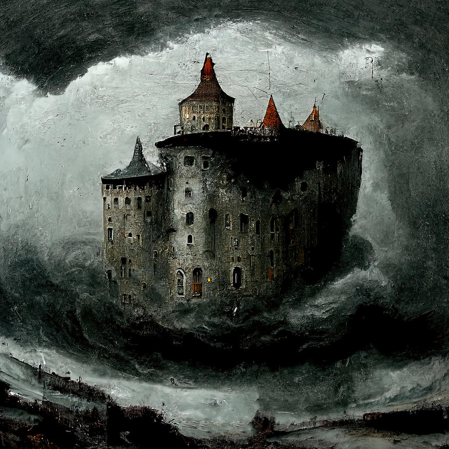 Castle in the Storm, 03 Painting by AM FineArtPrints