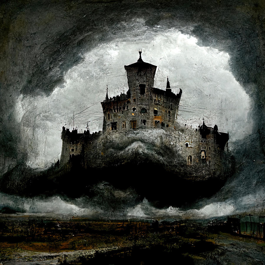 Castle in the Storm, 04 Painting by AM FineArtPrints