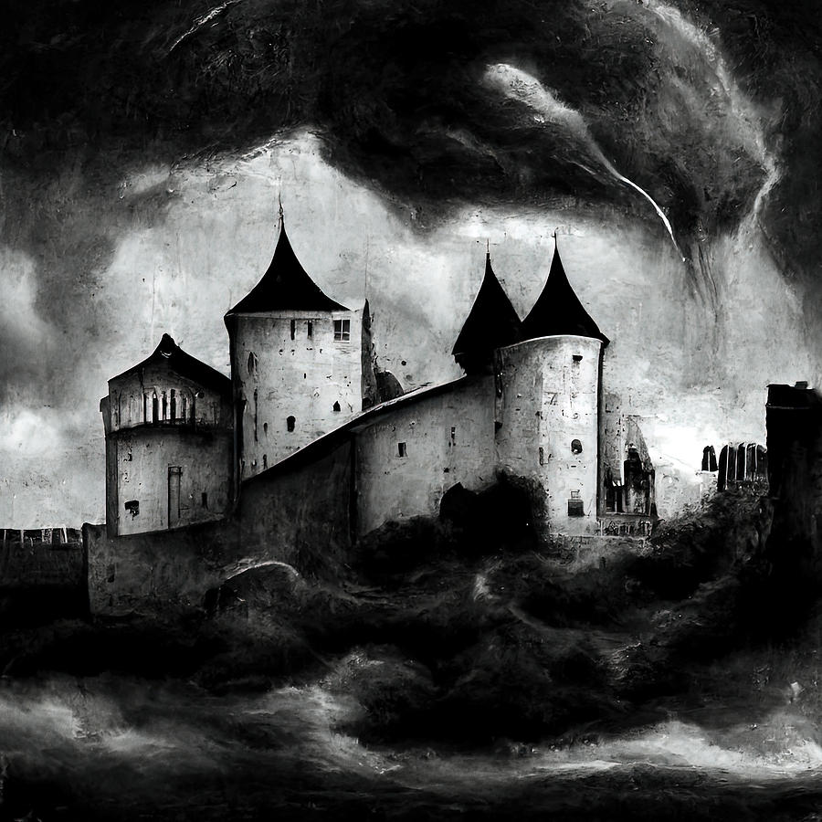 Castle in the Storm, 05 Painting by AM FineArtPrints