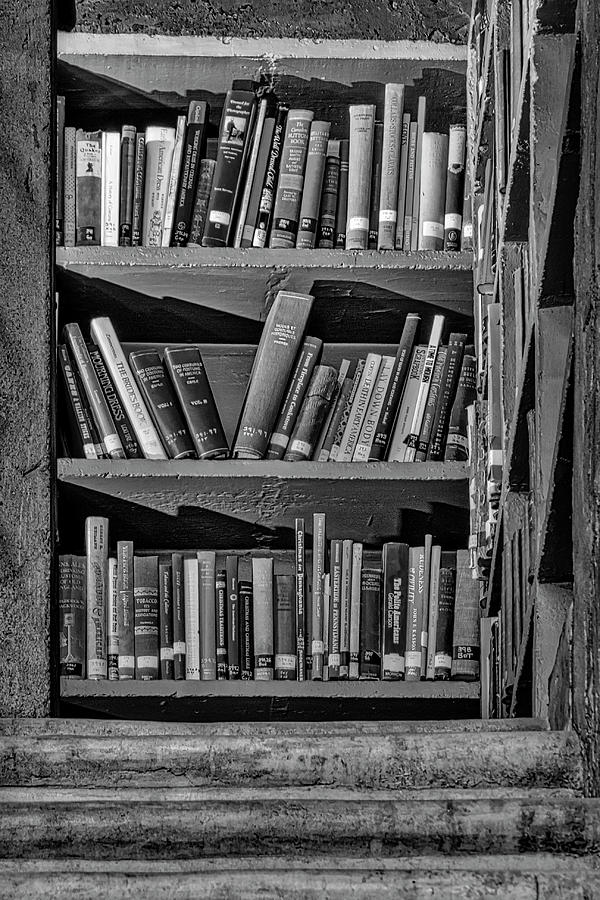 Castle Library Room Books BW Photograph by Susan Candelario