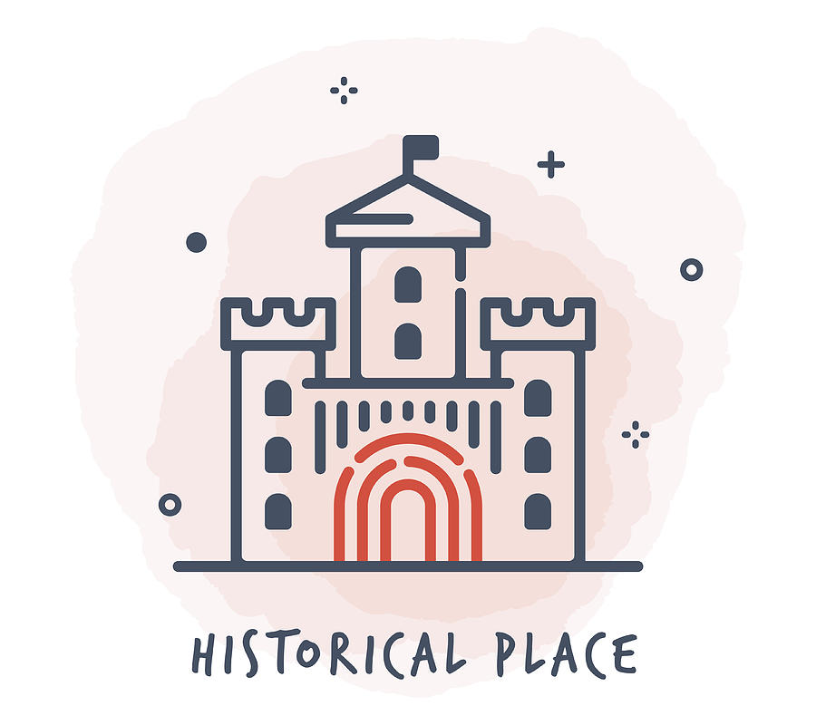 Castle Line Icon Drawing by Ilyast