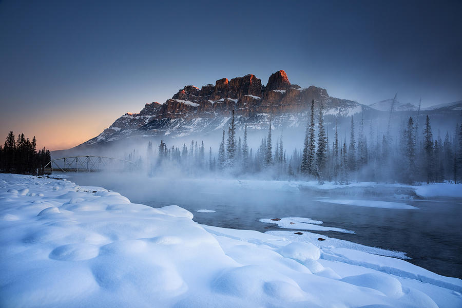 Castle Mountain Winter Photograph by Dan_prat