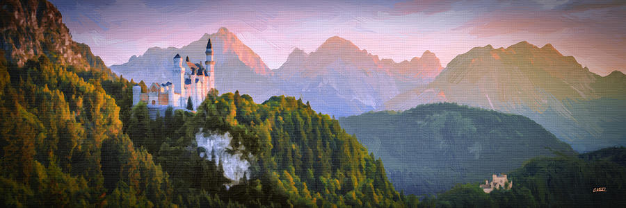 Castle Neuschwanstein Bavaria, Germany - DWP1442371 Painting by Dean Wittle