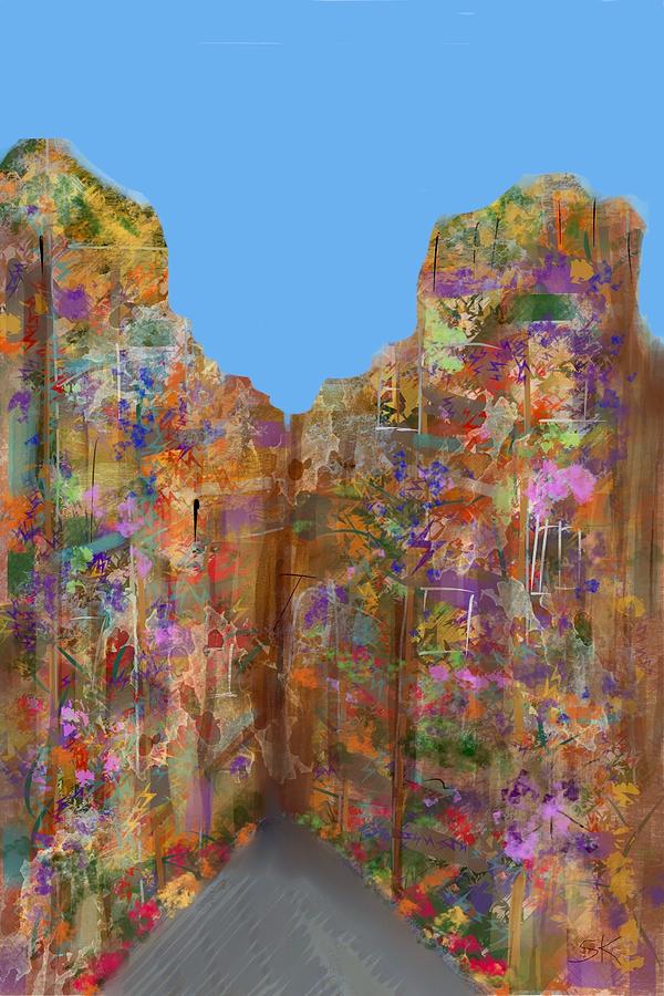 Castle of Flowers Digital Art by Sherry Killam