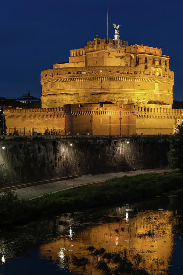 Castle of the Holy Angel In Rome by Night Photograph by Artur Bogacki