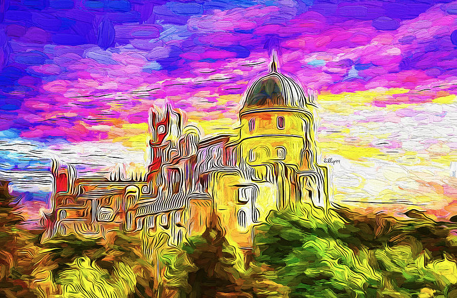 Castle Sintra - portugal Painting by Nenad Vasic