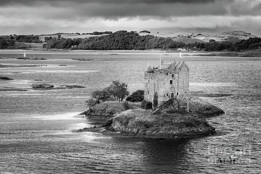 Castle Stalker in Black and White Photograph by Henk Meijer Photography