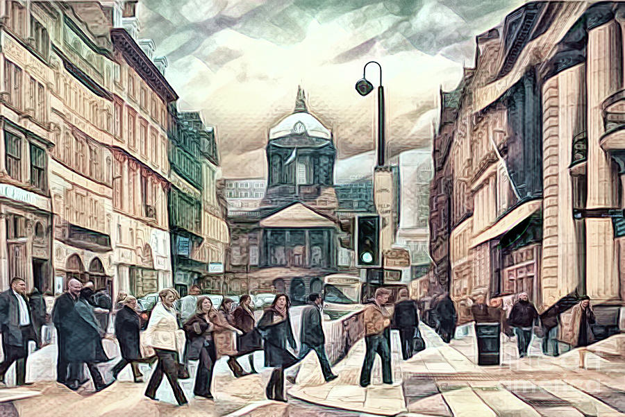 Castle Street And Town Hall Liverpool. Digital Art