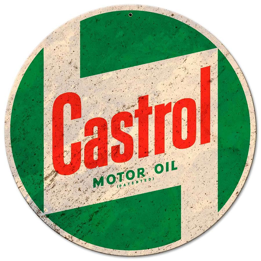 Castrol Motor Oil Patented Green Red White Logo Automobilia Gas Oil ...