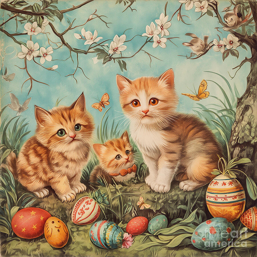 Spring Digital Art - Cat 003 by The Art Collective Ai Gallery