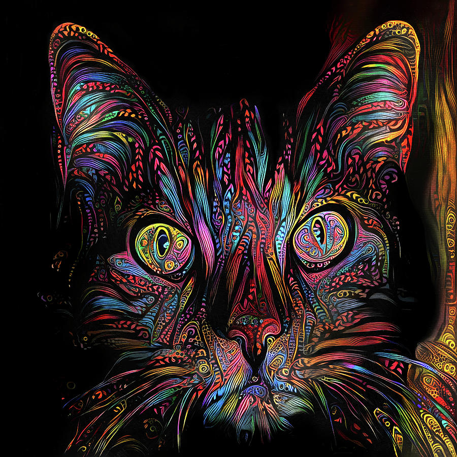 Cat After Catnip Digital Art by Peggy Collins