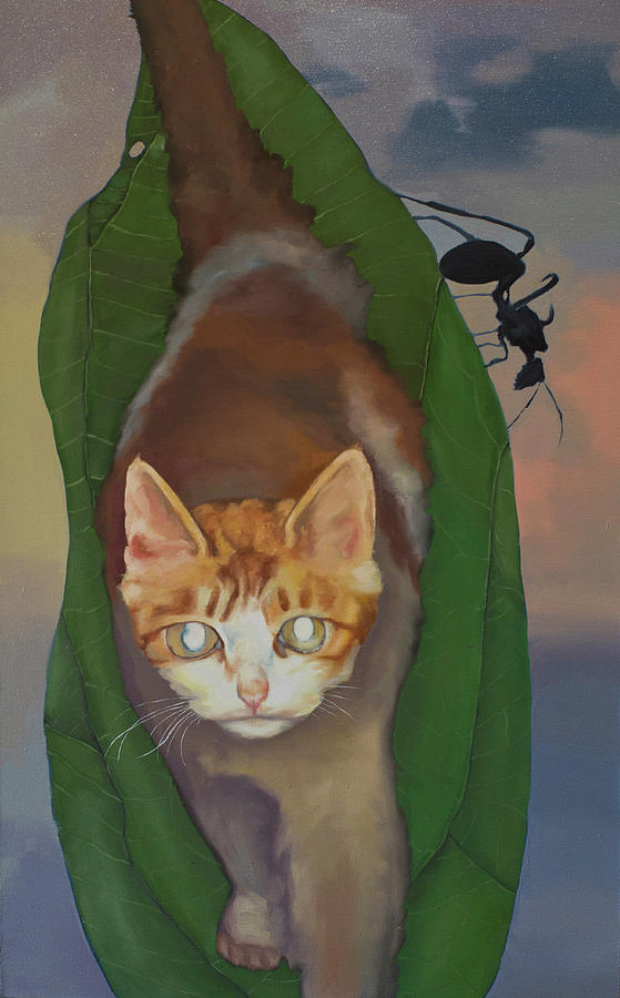 Cat and ant Painting by Fei Min - Fine Art America