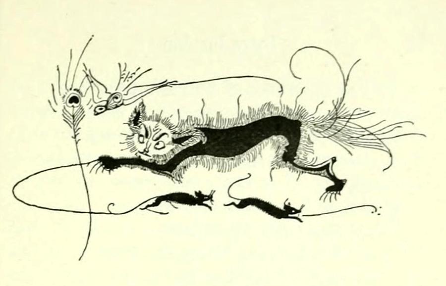 Cat and Mice Drawing by Aubrey Beardsley - Fine Art America