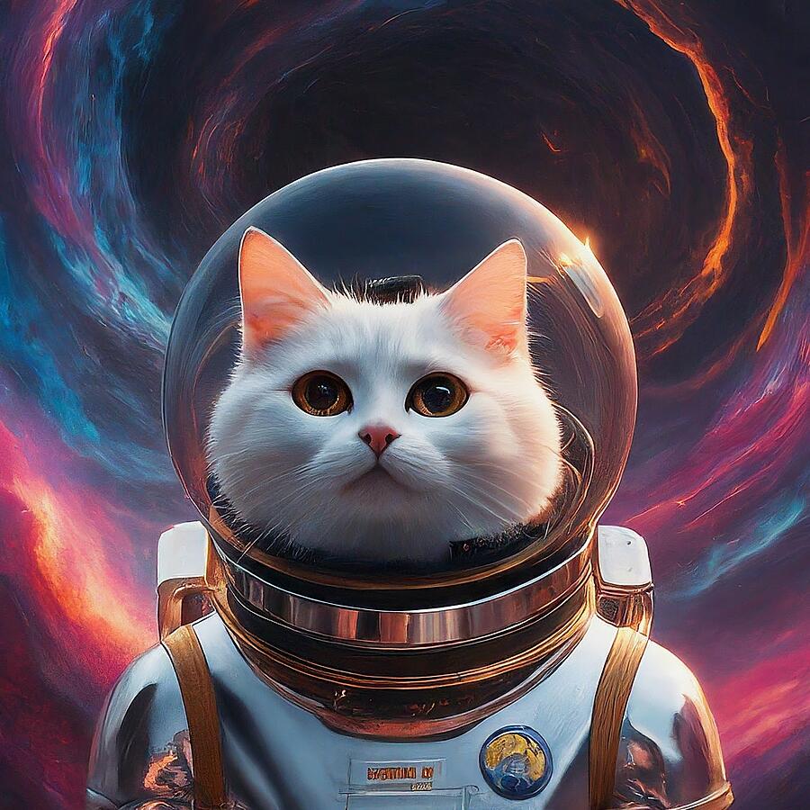 Space Digital Art - Cat Astronaut by Gary Wilcox